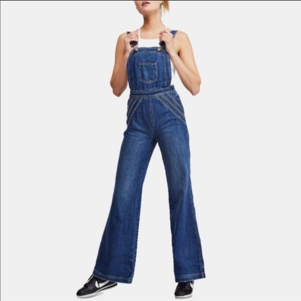 Free People Chasing Rainbows overalls